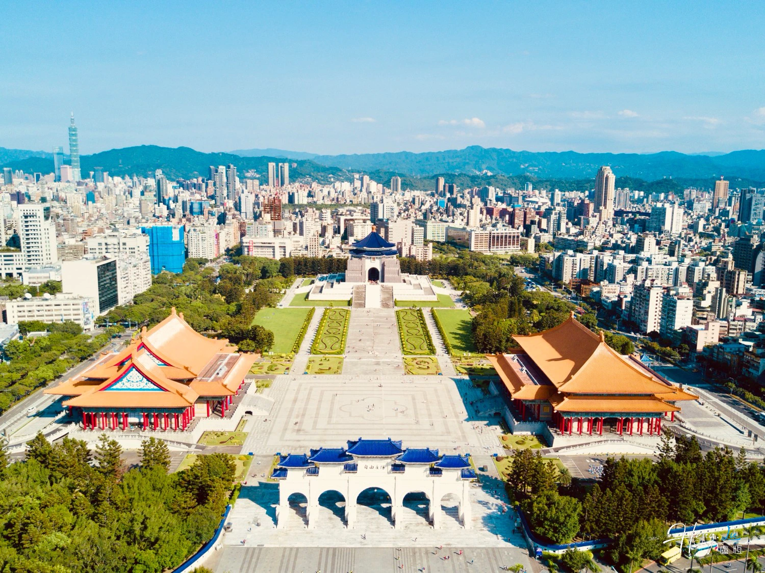 aerial-view-of-liberty-square-taipei-with-cityscape