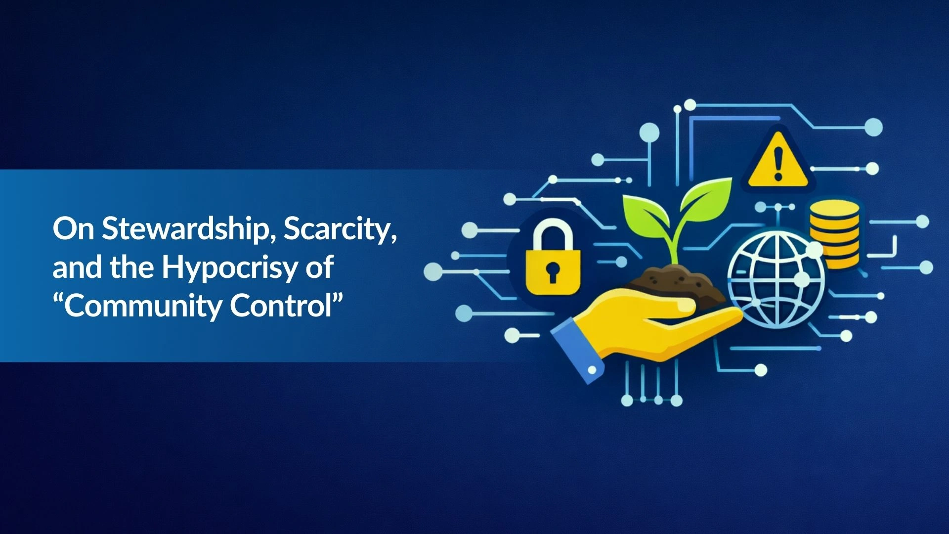 Note:38 On Stewardship, Scarcity, and the Hypocrisy of “Community Control”
