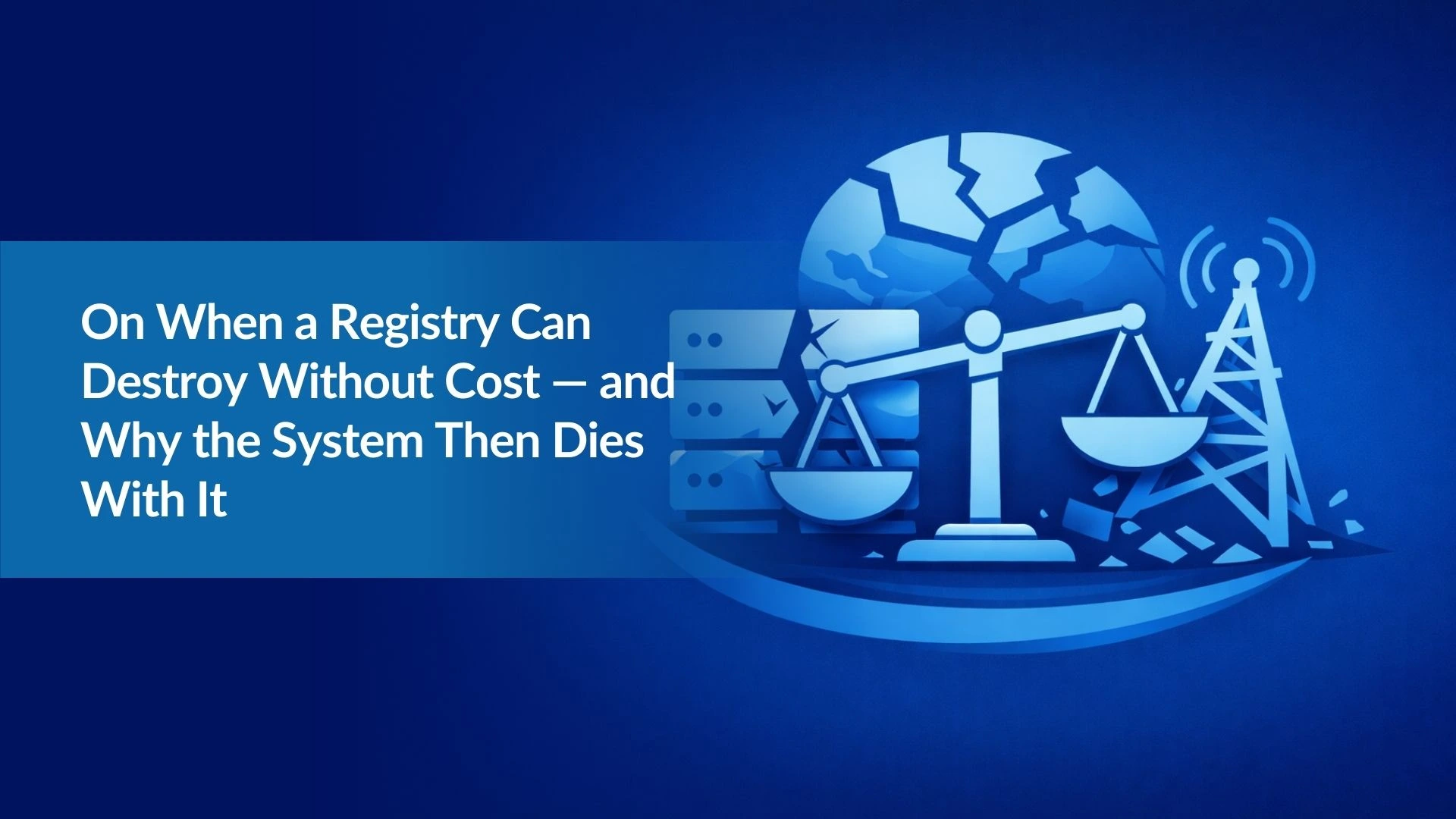 On When a Registry Can Destroy Without Cost — and Why the System Then Dies With It