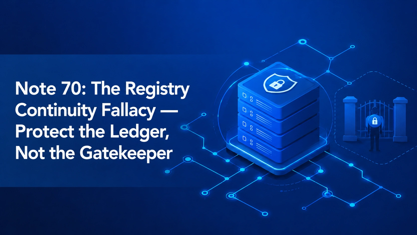 Note 70: The Registry Continuity Fallacy — Protect the Ledger, Not the Gatekeeper