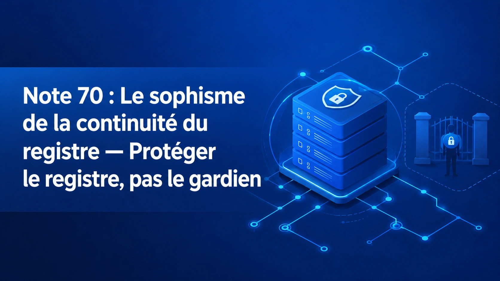 Note:70 Le sophisme de la continuité du registre — Protéger le registre, pas le gardien